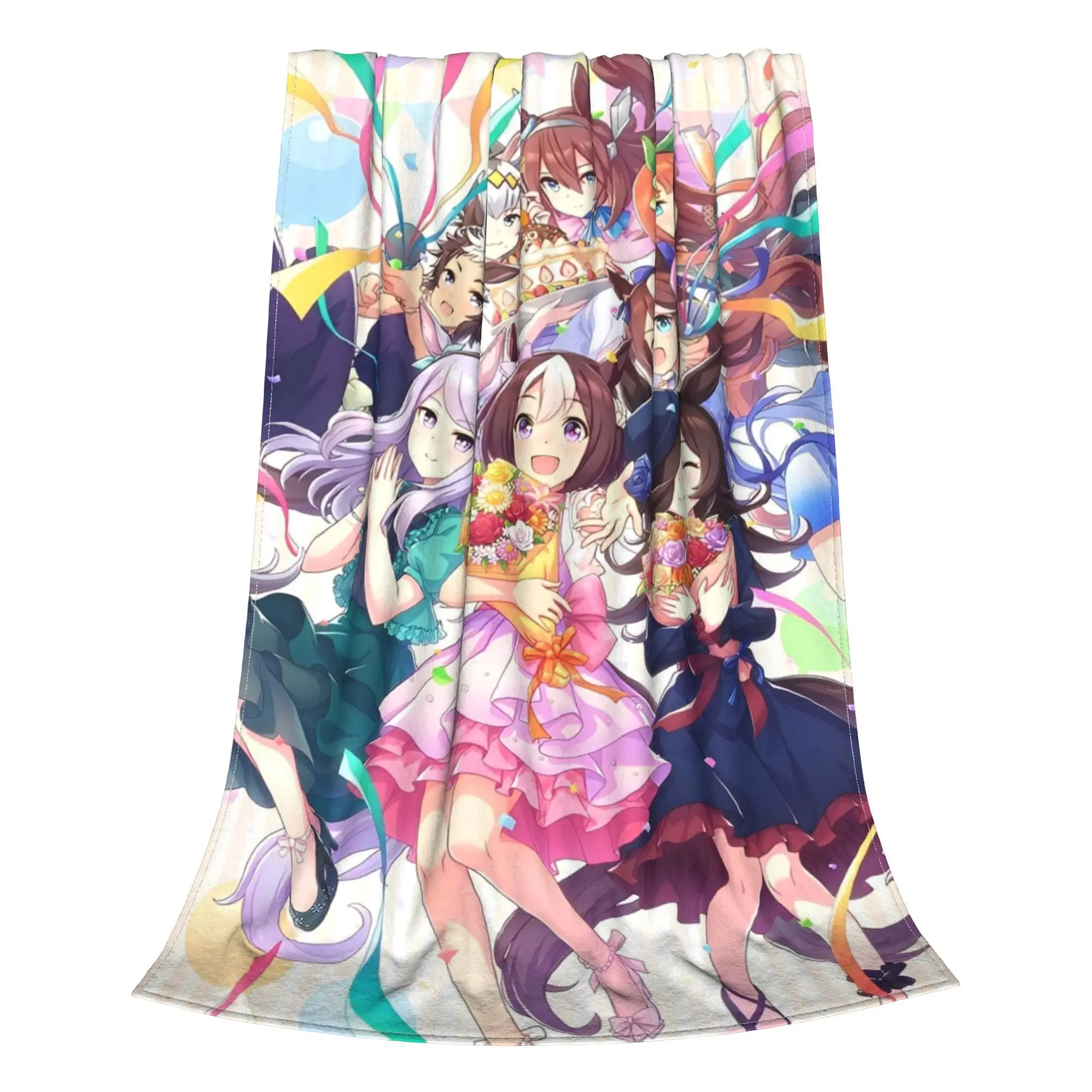 Umamusume جميلة ديربي أنيمي بطانية محبوكة غامض رمي البطانيات طائرة السفر المحمولة فائقة النعومة الدافئة المفرش