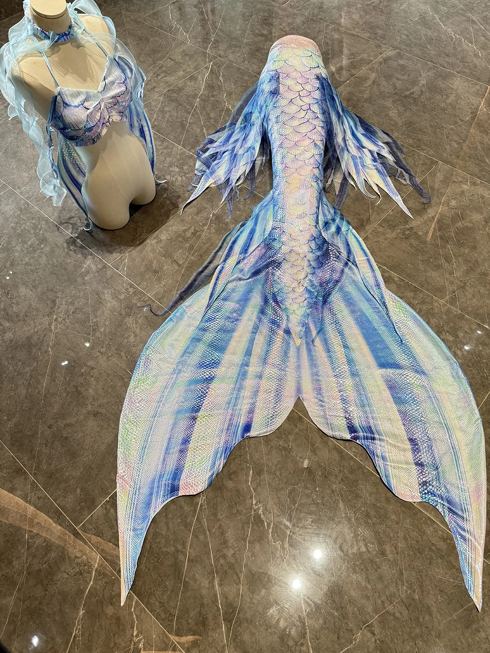 Simulated Qi Yu COS Mermaid Tail Swimsuit Aquarium Performance Split Swimsuit Princess Skirt Mermaid Swimming Costume Female