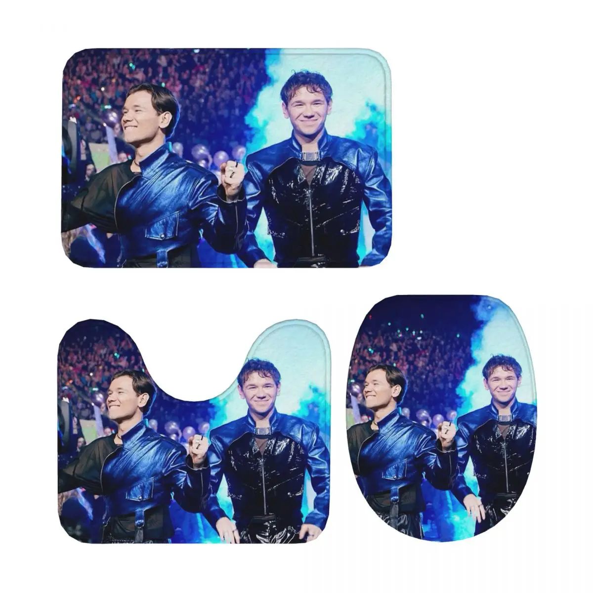 

Маркус и Мартинус Швеция Норвегия Евровидение 3-х предметный коврик для ванной комнаты Набор для ванной комнаты Крышка унитаза Домашний декор Нескользящий ковер Напольный коврик