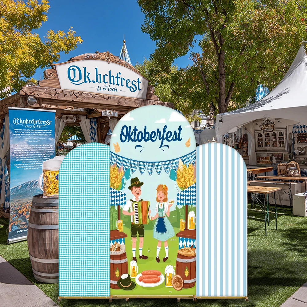 

Munich Oktoberfest- themed Backdrop: Beer & Bavarian Pattern Spandex（Festival Events）