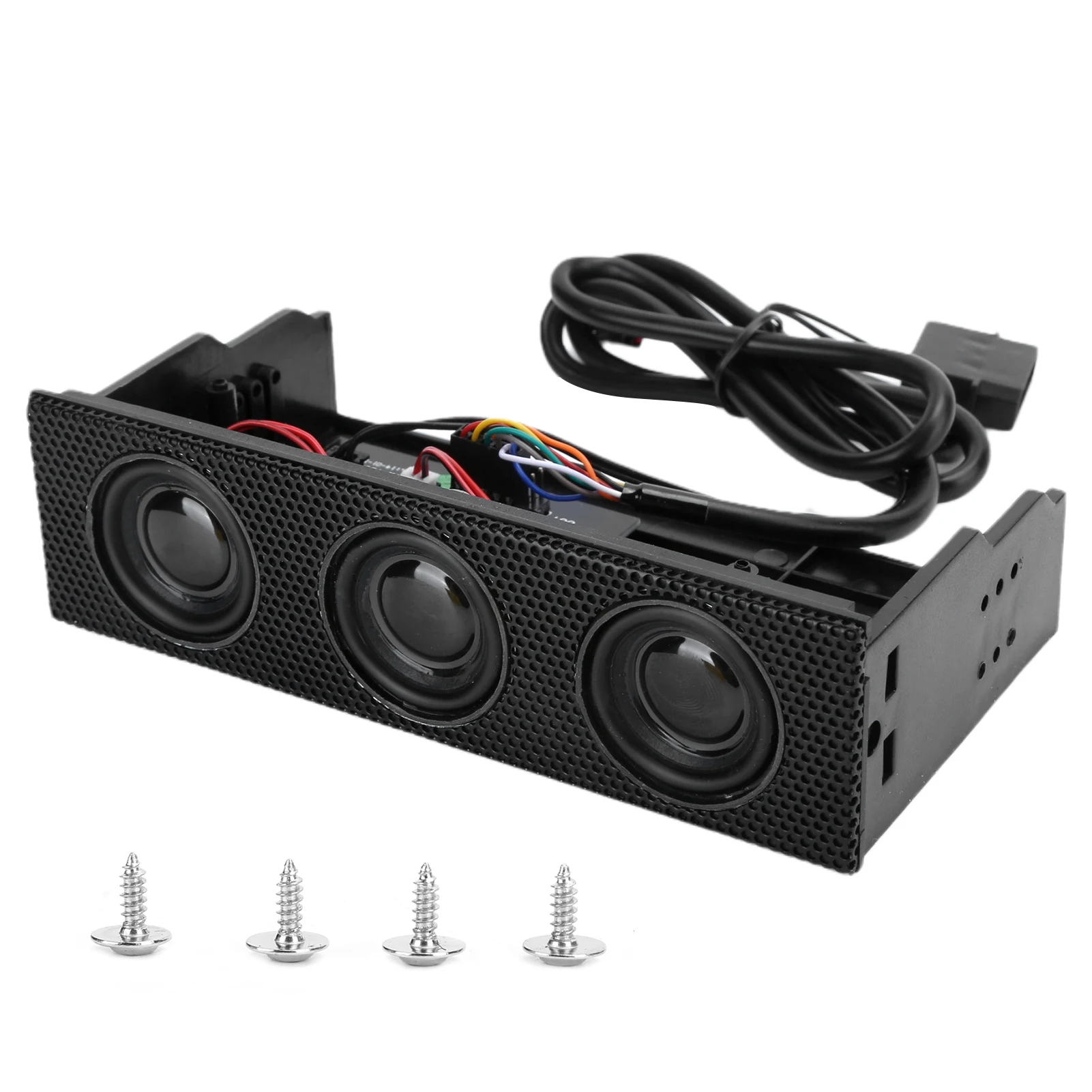 Stereo Surround PC Front Panel Speaker Stereo Surround Computer Case Built‑in Mic Loudspeaker 5.25in STW‑9005 Easy Installation