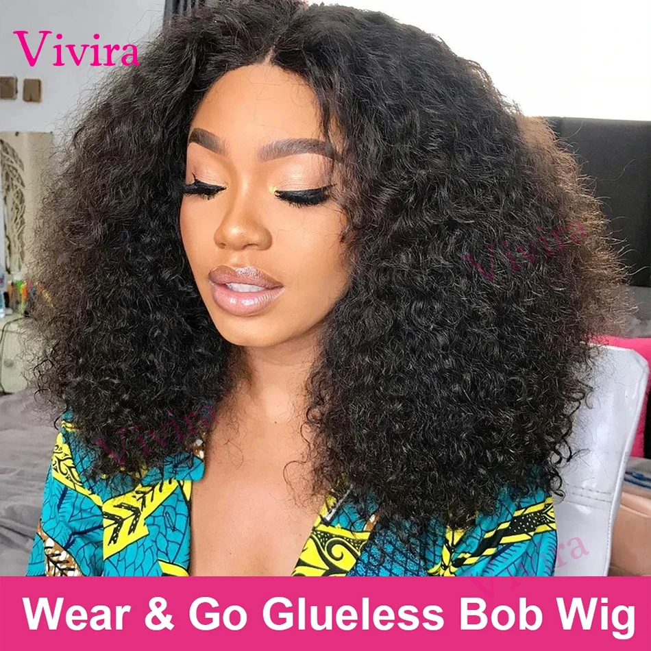 

Glueless Short Bob Wigs Curly Human Hair Brazilian Deep Wave Glueless Ready To Wear 4x4 5x5 Closure Lace Wig For Black Women