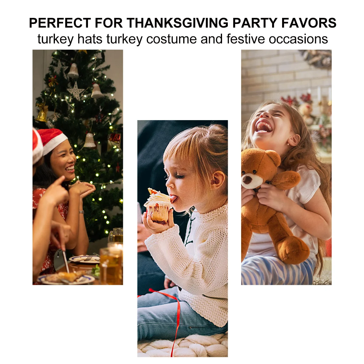 

2Pcs Turkey Headband Lovely Vivid Pattern Comfortable Felt Hair Accessory for Thanksgiving Party Fun Family Gathering Decor