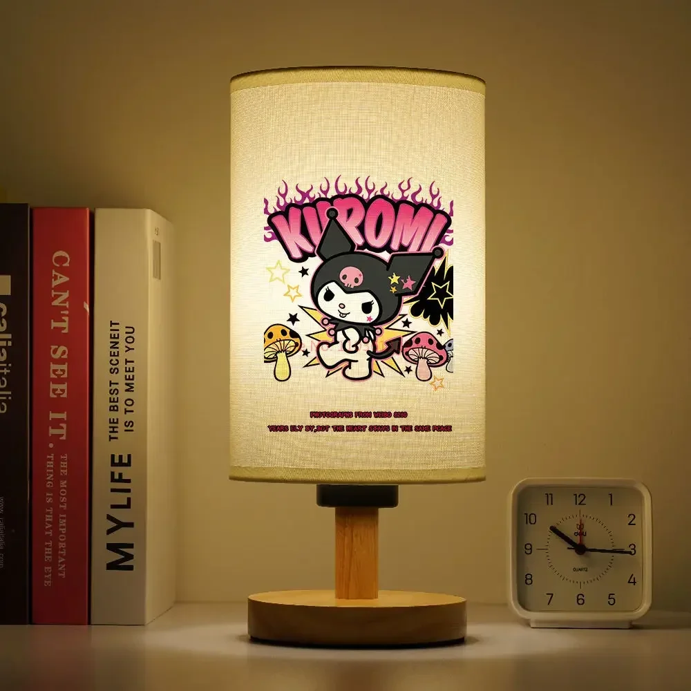 

Miniso Sanrio Hello Kittys Kuromi Mymelody настольная лампа Светодиодная спальня Обучение Мультфильм твердая древесина ночник для детей лампа для чтения Lear