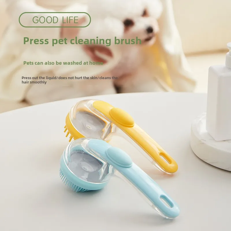 Silicone brush Press bat brush Comb Massage artifact Dog cleaning products Bath