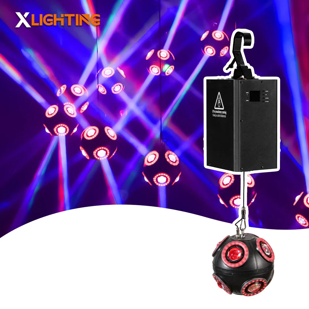 Hot Selling Xlighting 150W RGB Kinetic Football Light Winch System LED Lifting Ball DMX Control Mode for Stage Dj Disco Club Wed