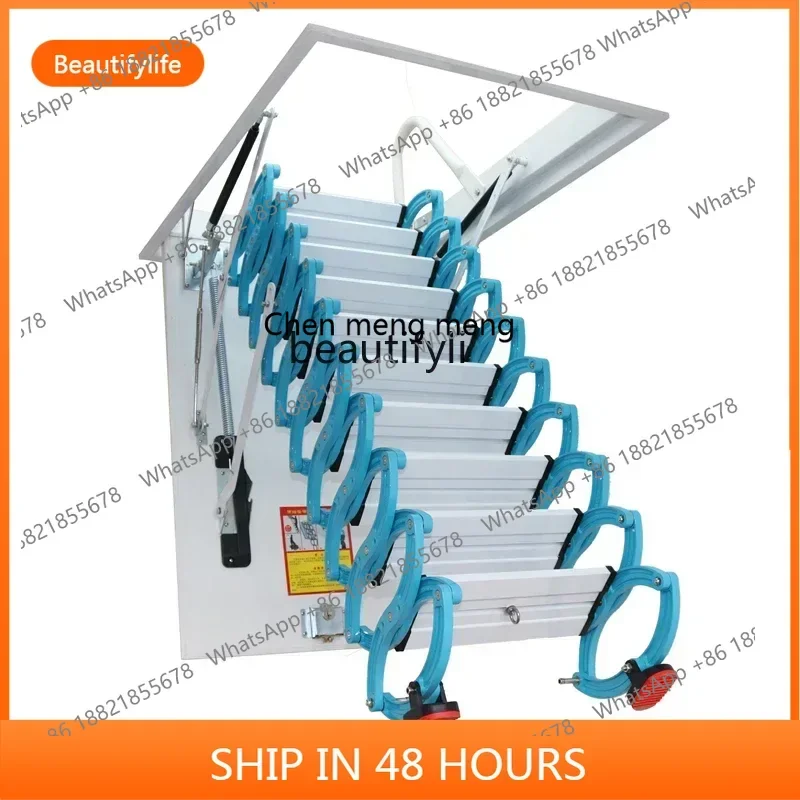 cn8350 LHY A  Yj Attic-Retractable Staircase for Home, Indoor Lifting and Foldable Stretch, Hidden Invisible Ladder, ArmrestSS 8