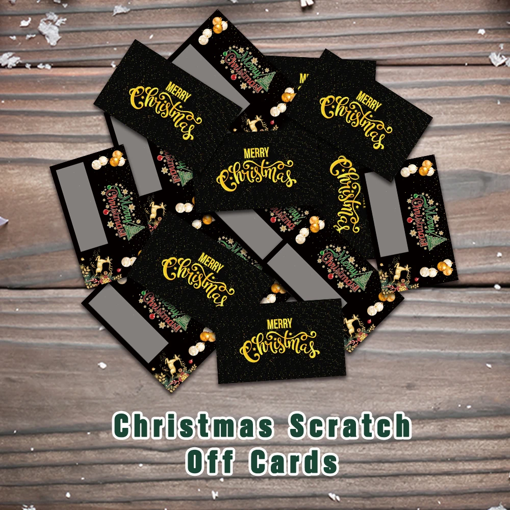 24 قطعة من بطاقات الملاحظات الفارغة، بطاقات خدش سعيدة لعيد الميلاد باللونين الأسود والذهبي، بطاقات خدش مفاجئة لعام 2026، زينة للحفلات، بطاقات هدايا ذاتية الصنع