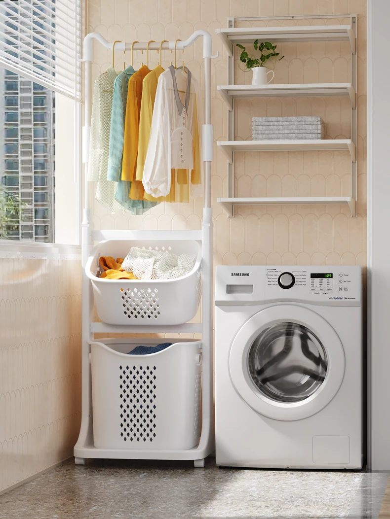 

Bathroom shelves, floor to floor, bathroom storage, balcony to clean and change clothes shelves