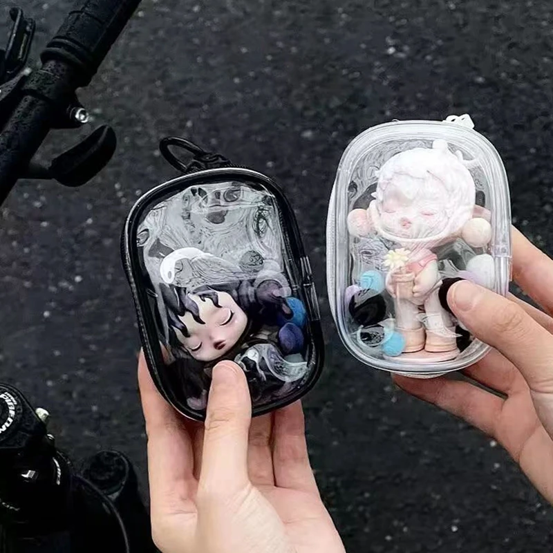 Small Doll Storage Bag Outdoor Doll Bag Waterproof Portable Carrying Case PVC Clear Doll Display Bag