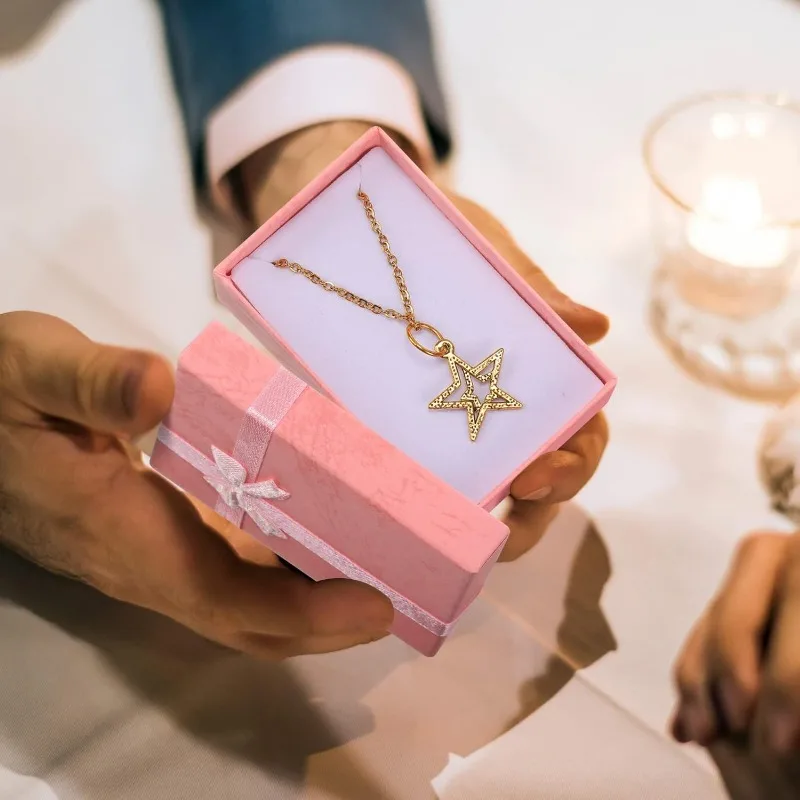 24 pcs High Quality Paper Ring Necklace Set Jewelry Necklace Earrings Rectangular Package Gift Box 5*8*2.5cm