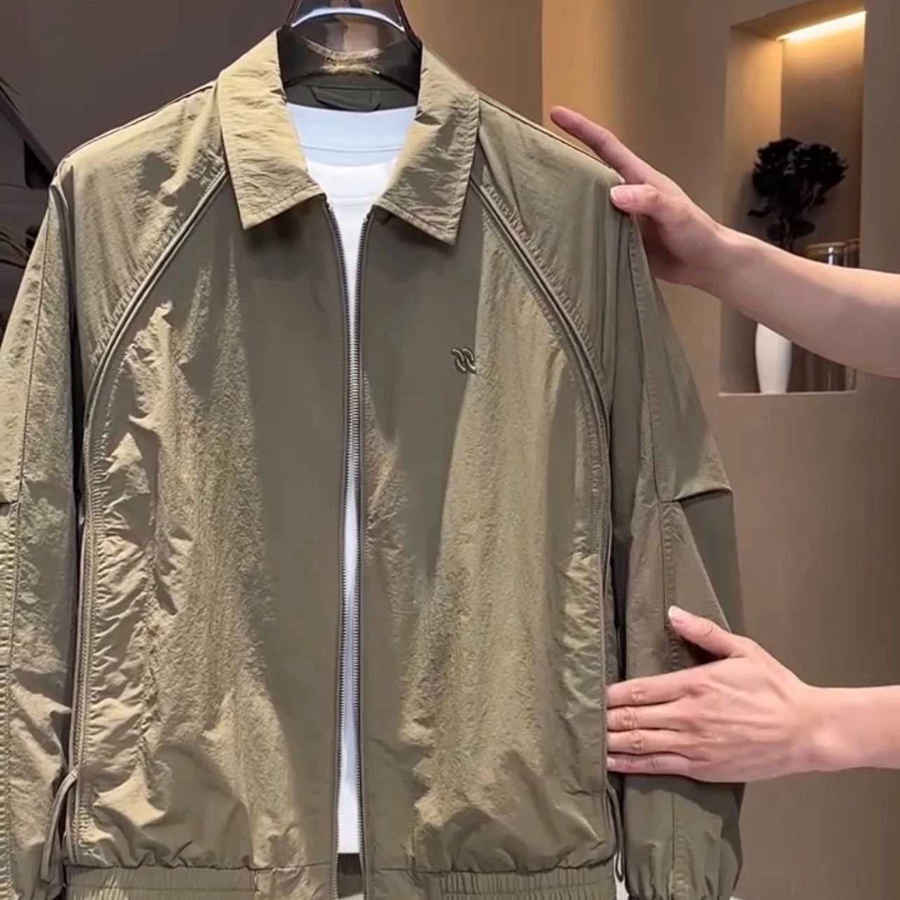 

Весенне-осенняя мужская повседневная рабочая одежда Jaet в стиле ретро, американская лоскутная одежда с воротником в стиле пэчворк, модная верхняя одежда свободного покроя, длинная молния све