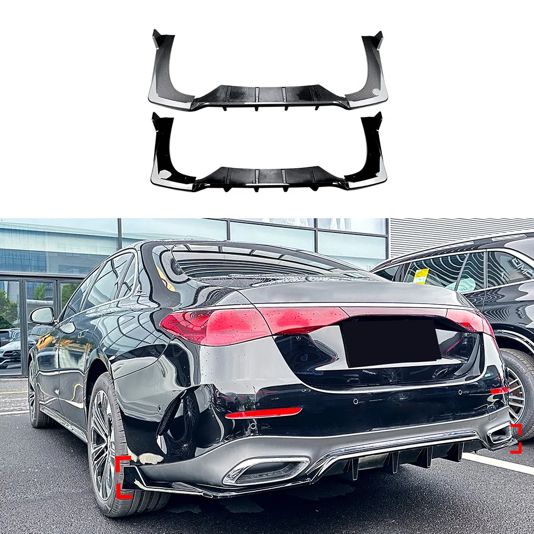 Heckstoßstangen-Diffusor-Spoilerlippen-Schutz für Mercedes-Benz E-Klasse W214 S214 2024-2025+ AMG Heckflügel Windmesser