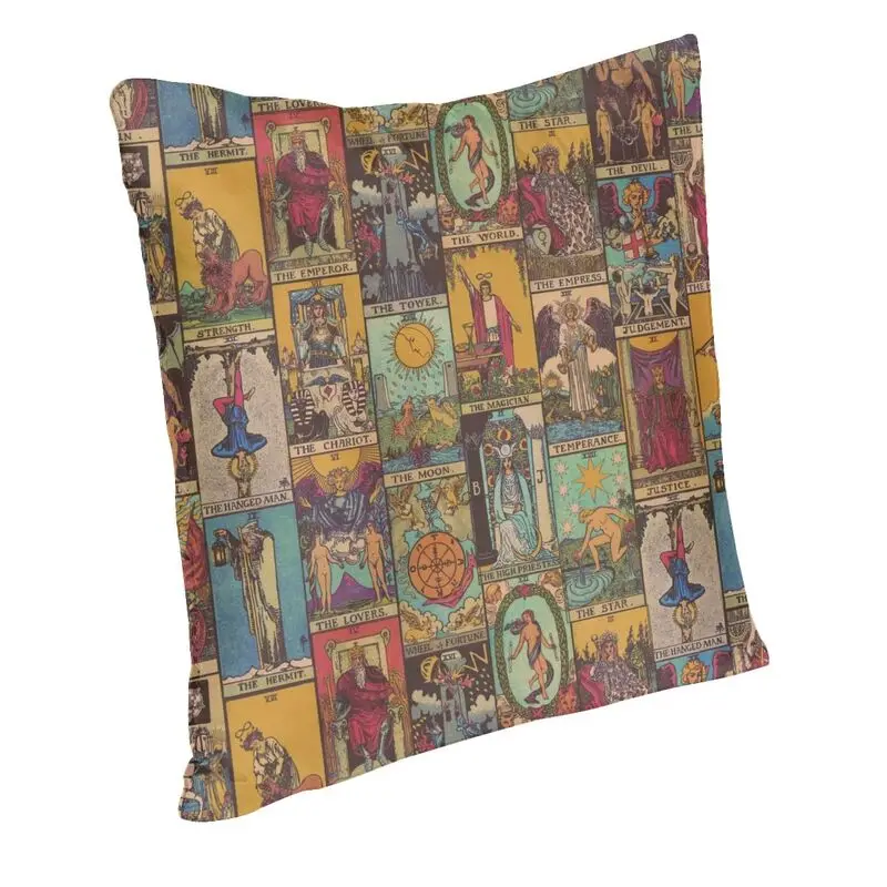 The Major Arcana Of Tarot Vintage Patchwork Cushion Cover Occult Witch Spiritual Floor Pillow Case for Sofa Fashion Pillowcase
