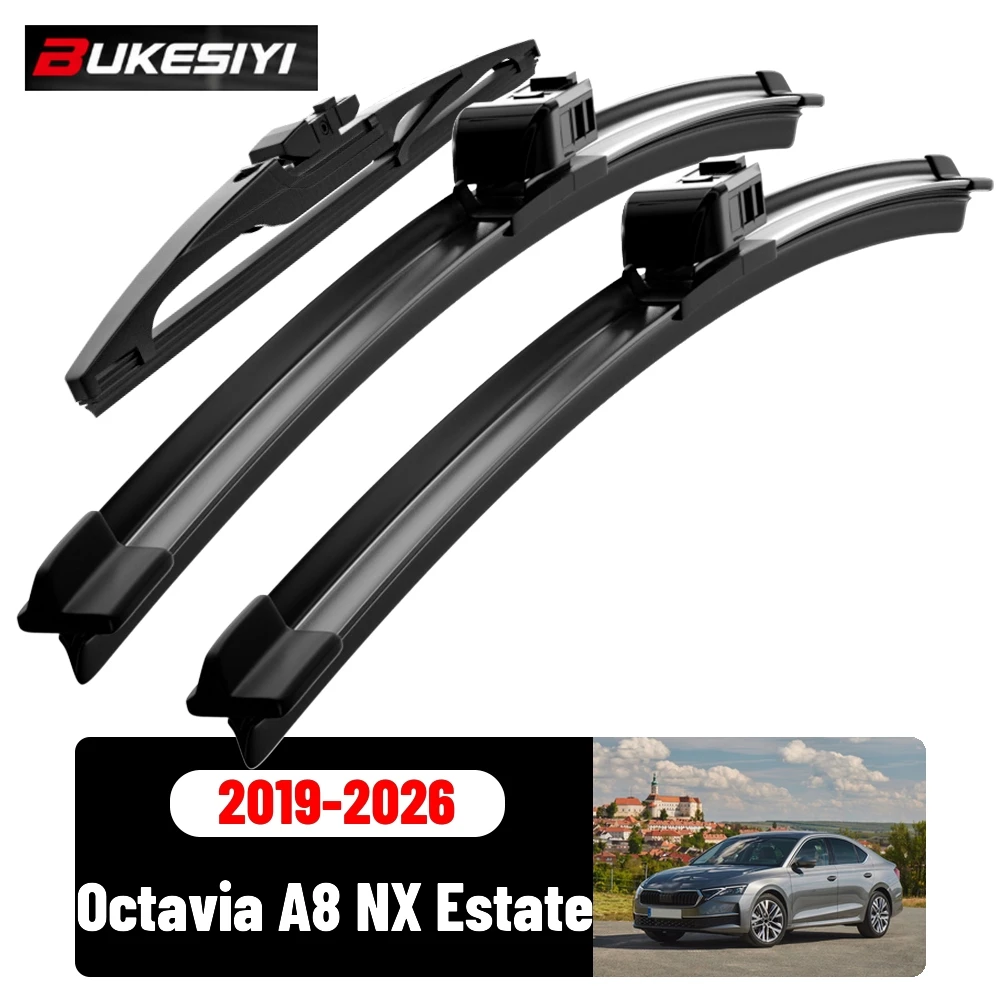 Front & Rear Wiper Blades Set For Skoda Octavia A8 NX MK4 Estate 2019-2026 2020 Silent Windscreen Wipers Accessories 26