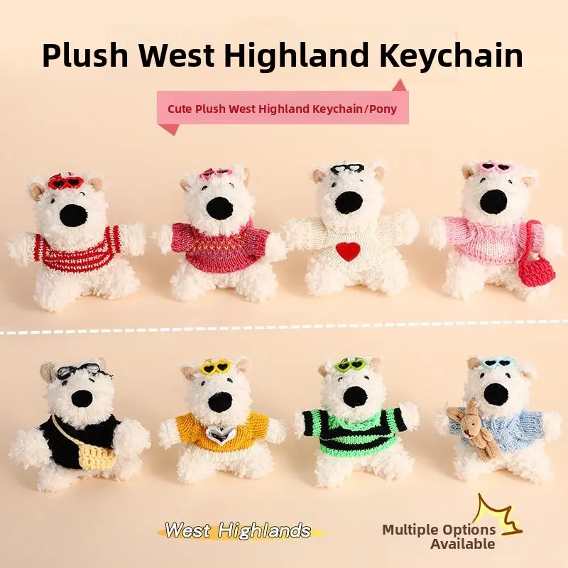 Cute Plush Keychain Bag Charm for Girls Student Backpack Decorations Cartoon Doll Gift Soft Cuddly Toy Bag Accessory