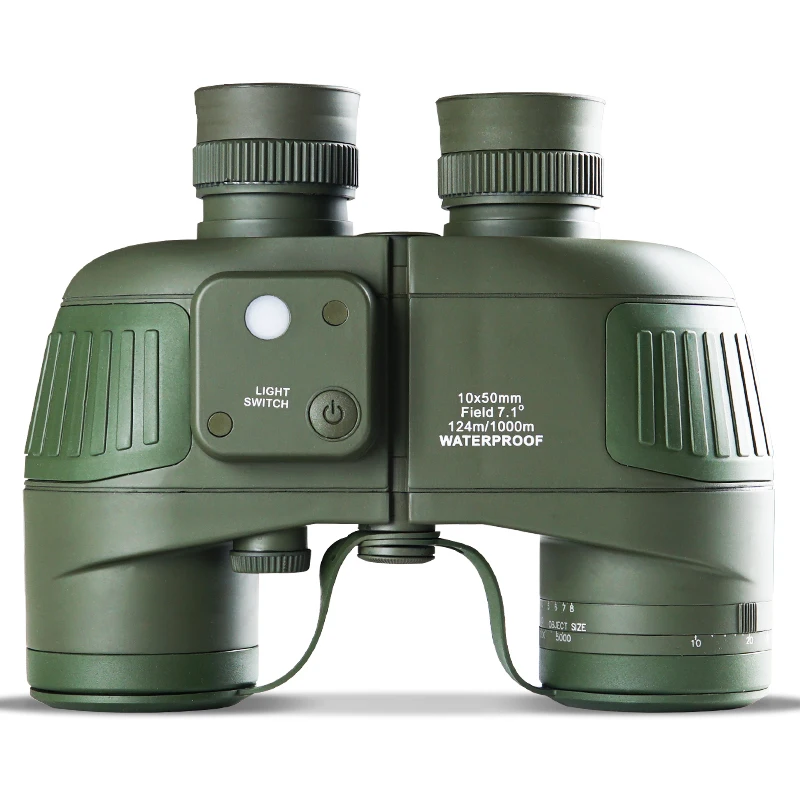 Nohawk Professional Telescope Waterproof 10X50 Long Range Hunting Binoculars with Compass Rangefinder Telescope