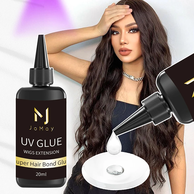 

JOMAY UV GLUE Adhesive For Hair Extensions Wig Glue Strong Professional Hair Extension Glue Long Lasting UV Glue 20ml