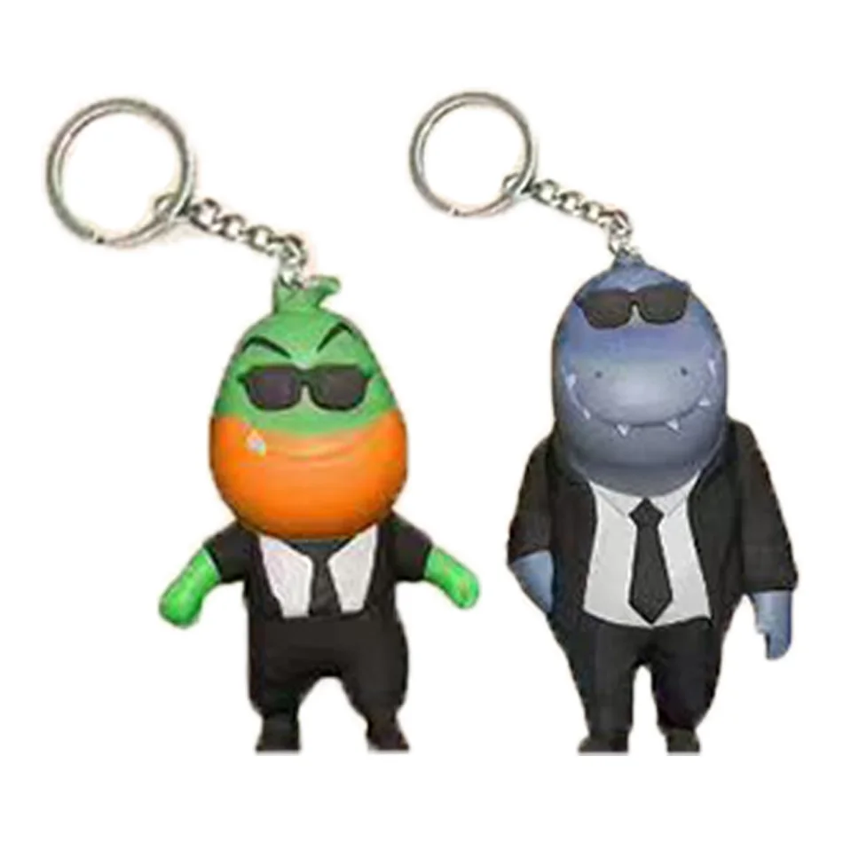 With keychain Movie The Bad Guys action figure Toy Kawaii Wolf Piranha Snake Shark Tarantula Anime Doll PVC Animal Toy Gift 24pc