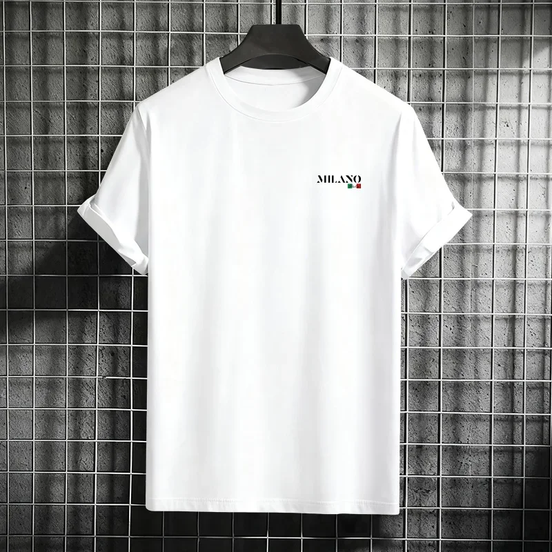 Nouvelle mode homme t-shirt 100 pour cent coton à manches courtes col rond t-shirts printemps été couleur unie haut décontracté tendance