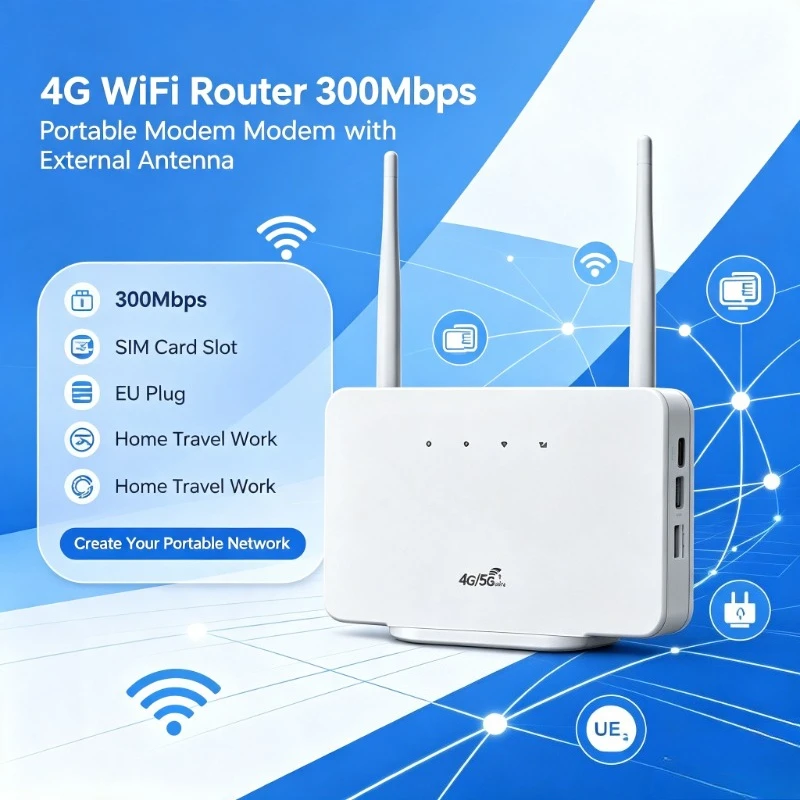 高感度アンテナ搭載4gモデムデバイス、ポケットサイズのwifiルーター、短期レンタル住宅のインターネット利用に適しています。