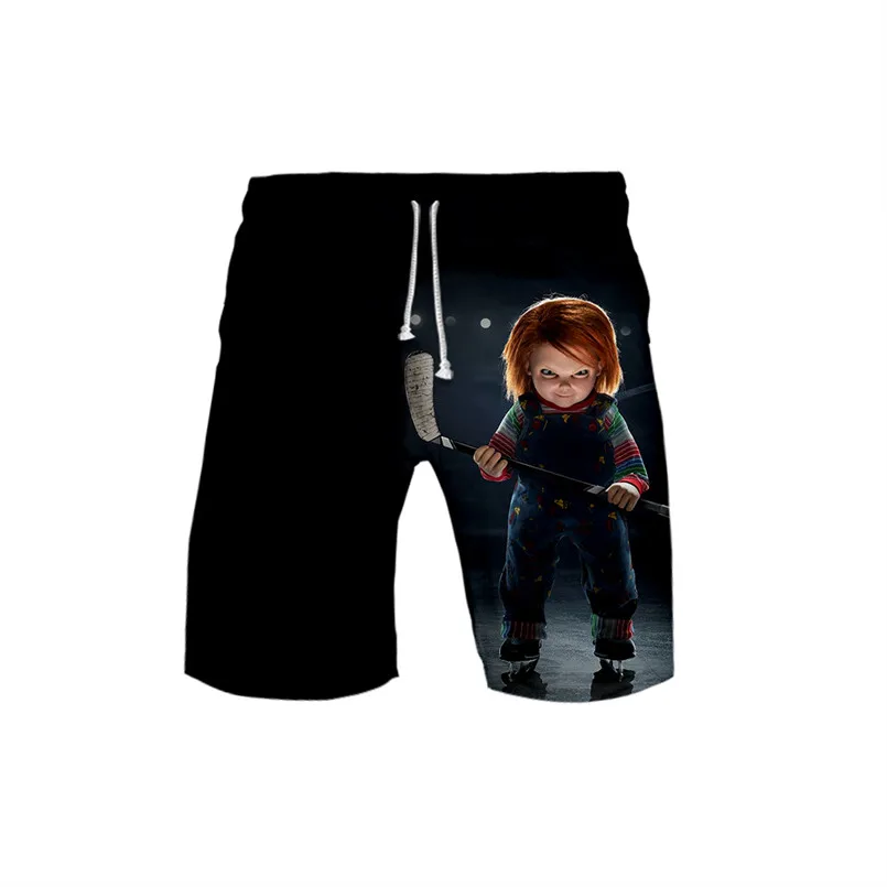 2024 new boys shorts 3D full-print horror movie Chucky swimwear men beach shorts cosplay swimming Trunks pants running shorts