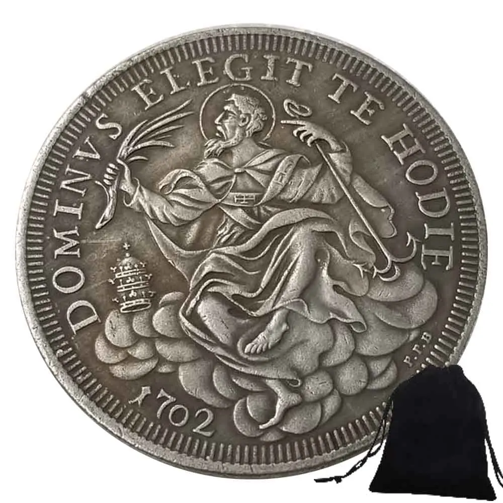 Luxury Italian Pope Lucky Art Coin Good Luck Commemorative Coin/Pocket Party Memorial Gift Collection Coin+Gift Bag