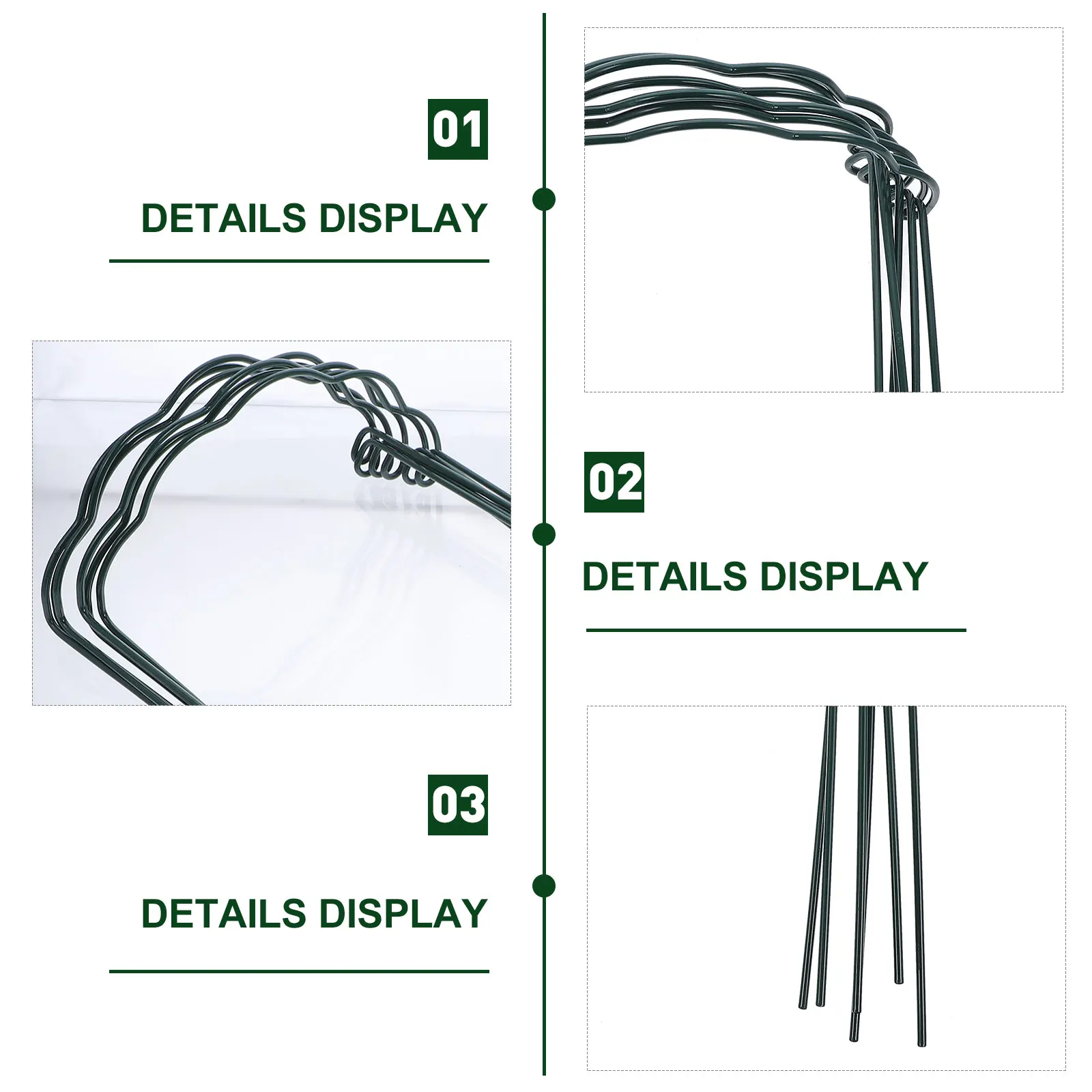 

6pcs Durable Plant Support Frame Climbing Rack Garden Potted Simple Plant Bracket Flowers St Simple Bracket Green