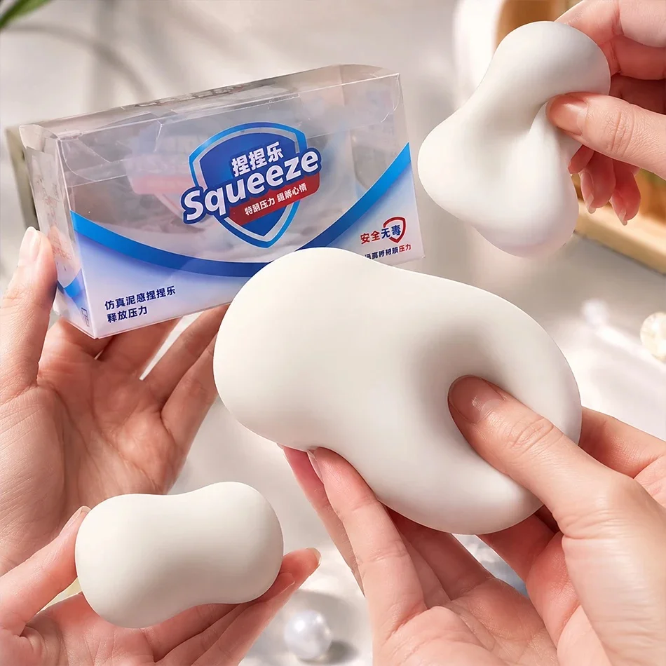 

Soap Ball Squishy Soap Stress Ball Fidget Toy Crunchy Squeeze Ball Round Blocks Filled ASMR Anti Stress Toys for Kids & Adults