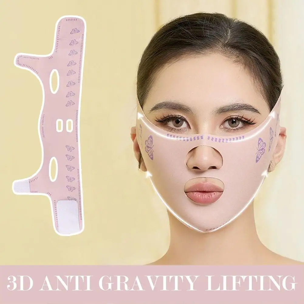 Banda facial en V transpirable, mascarilla facial delgada para Realce de mejillas, Reduce la papada doble, vendaje moldeador de línea en V,
