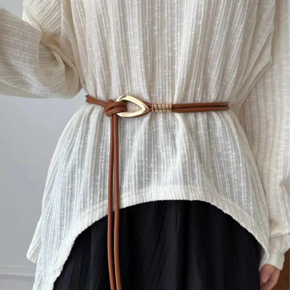 1 piece knotted belt, women with skirt, high-end decoration with sweater, coat belt, waist rope, long style.