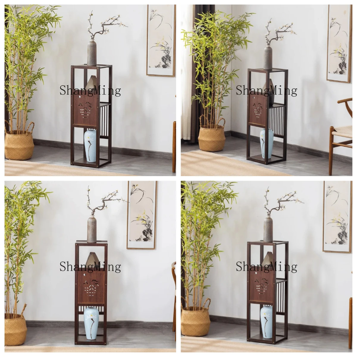 FG  new Chinese multi-layer home living room flower stand balcony multi-functional flower pot stand light simple bogu stand