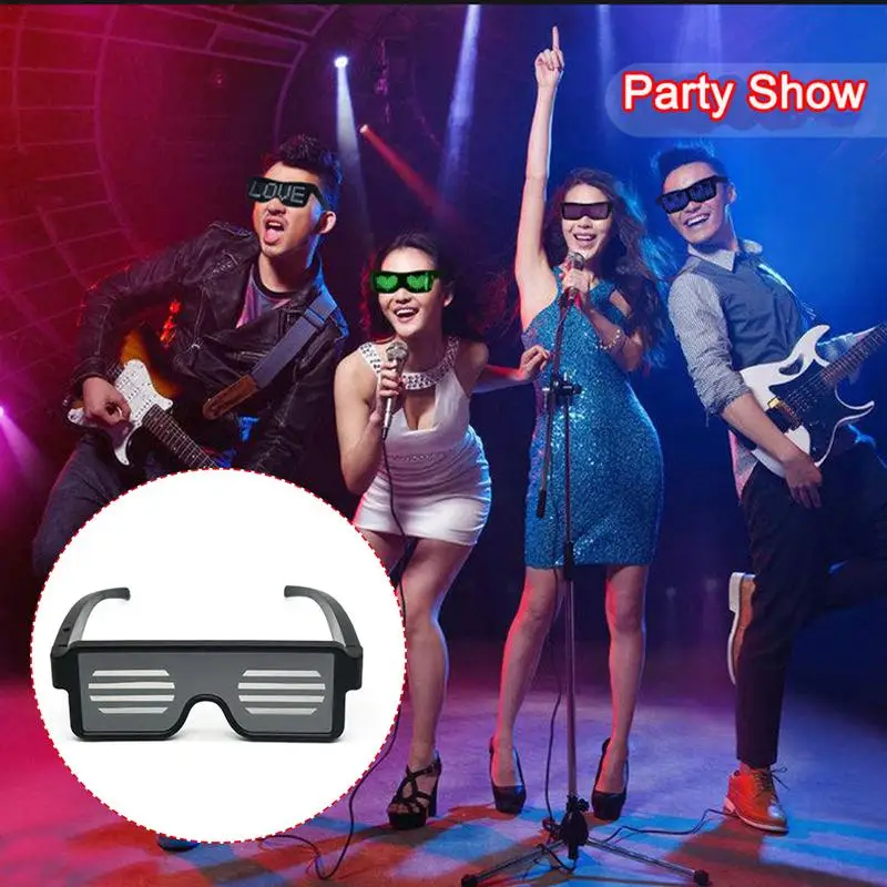USB Charging LED Lighting Eyeglasses 4 Colors 10 Patterns Luminous Glasses For Halloween Bar KTV
