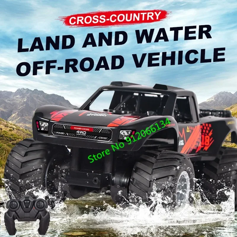 1:16 Land Water Off Road Vehicle 4WD RC Car 2.4G 2In1 Dual Side Driving Amphibious 360° Rotation Electric Remote Control Truck