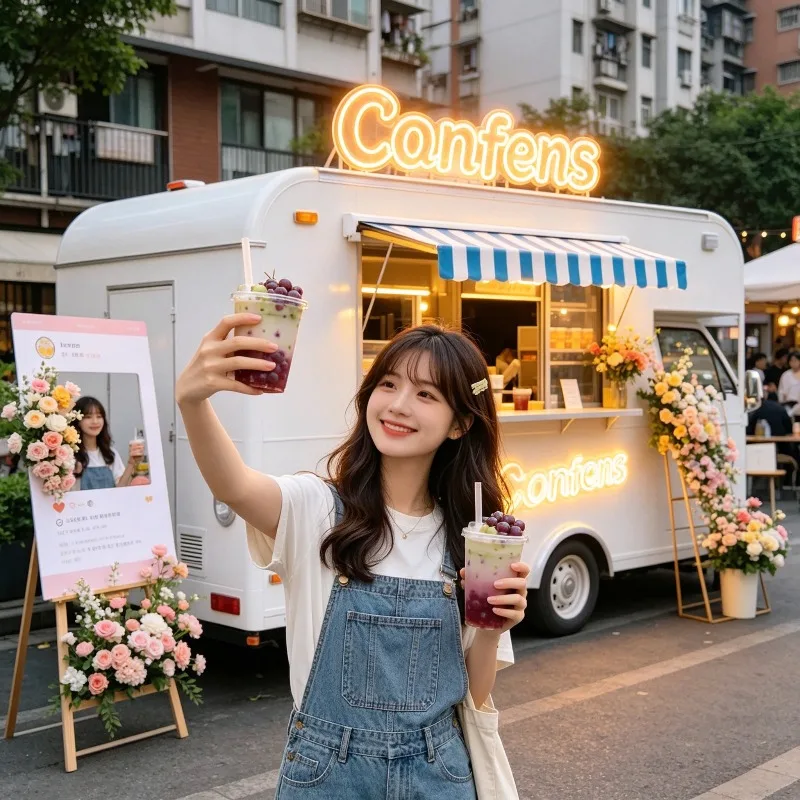 

USA Standard Mobile Food Truck Trailer Stainless Steel Kitchen Churros Hot Dog Cart CE DOT Approved Outdoor Concession Business