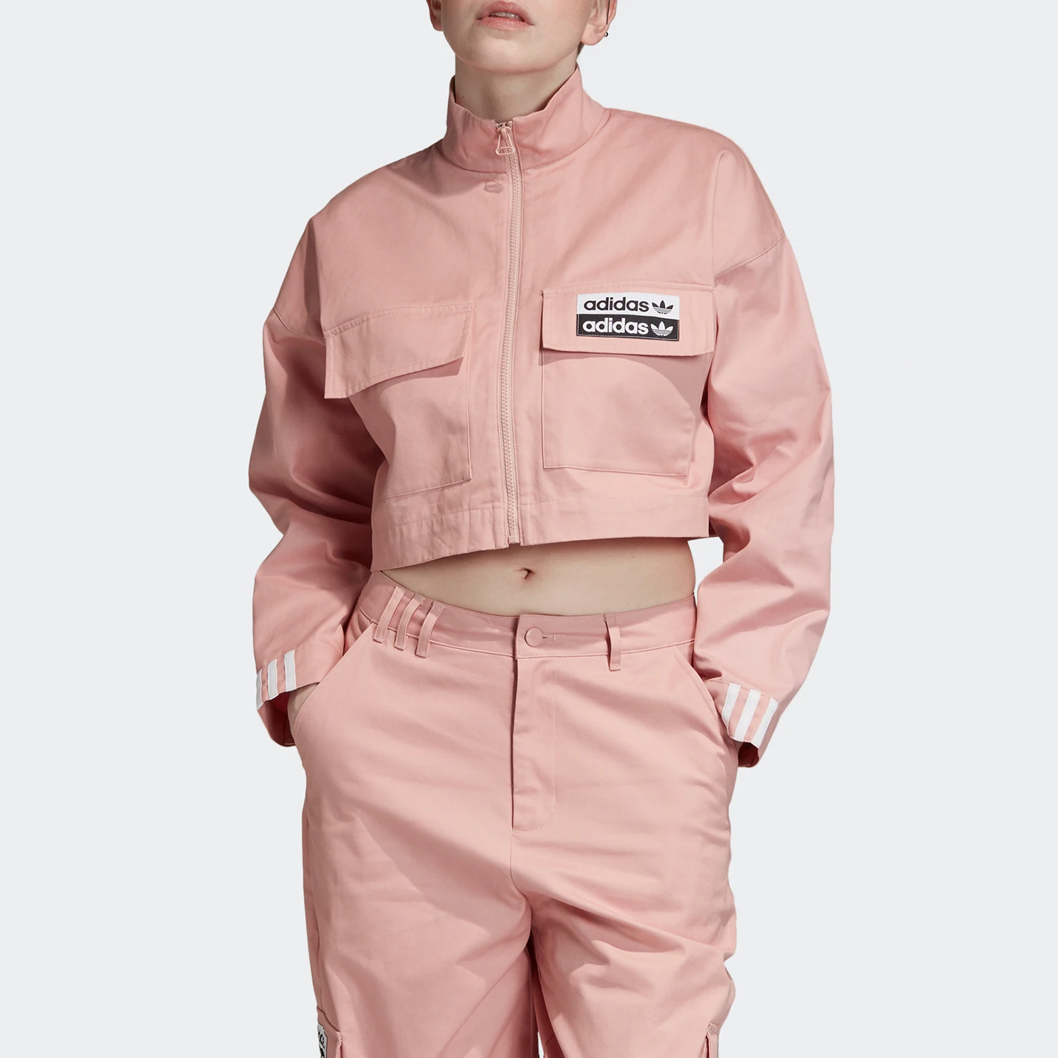 

Новая женская модная повседневная короткая куртка Adidas Authentic Spring New Three-Leaf Clover ED7418