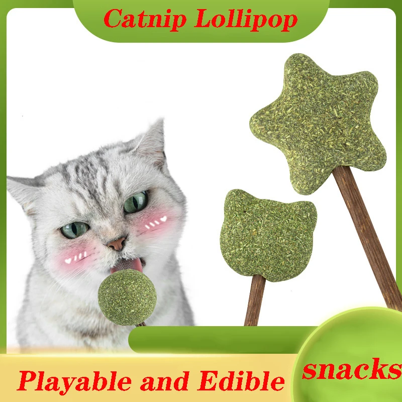 

Cute Shape Fresh Cat Catnip Toys Cat Mint Natural Safety Edible Cute Shape Pet Mint Lollipop Catnip Ball Cat Toy Clean Teeth