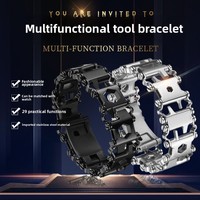 Multifunctional Stainless Steel Tool Bracelet Men's Outdoor Tool Bracelet 29-in-1 Bracelet Emergency EDC Tool