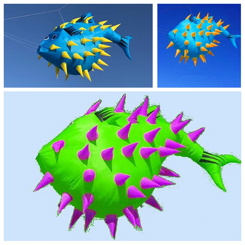 Puffer fish kite pendant flying outdoor toys wind kites for adults kite reel inflatable kite flying wing kite toy fishing kite