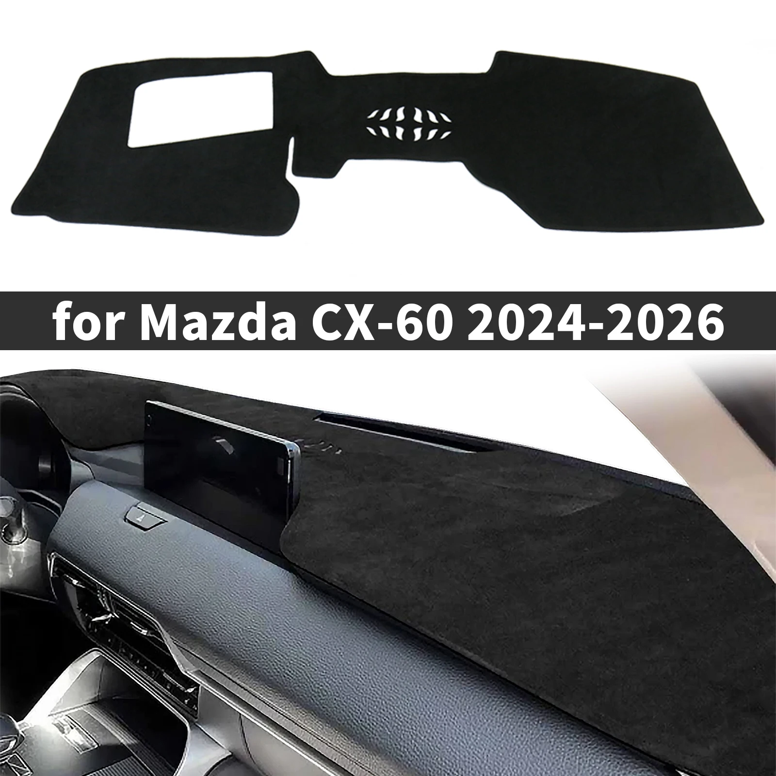 

for Mazda CX-60 CX60 2024 2025 2026 Accessoriesr Dash Mat Dashmat Sunshade Protective Carpet Car Dashboard Pad Cover Non-Slip