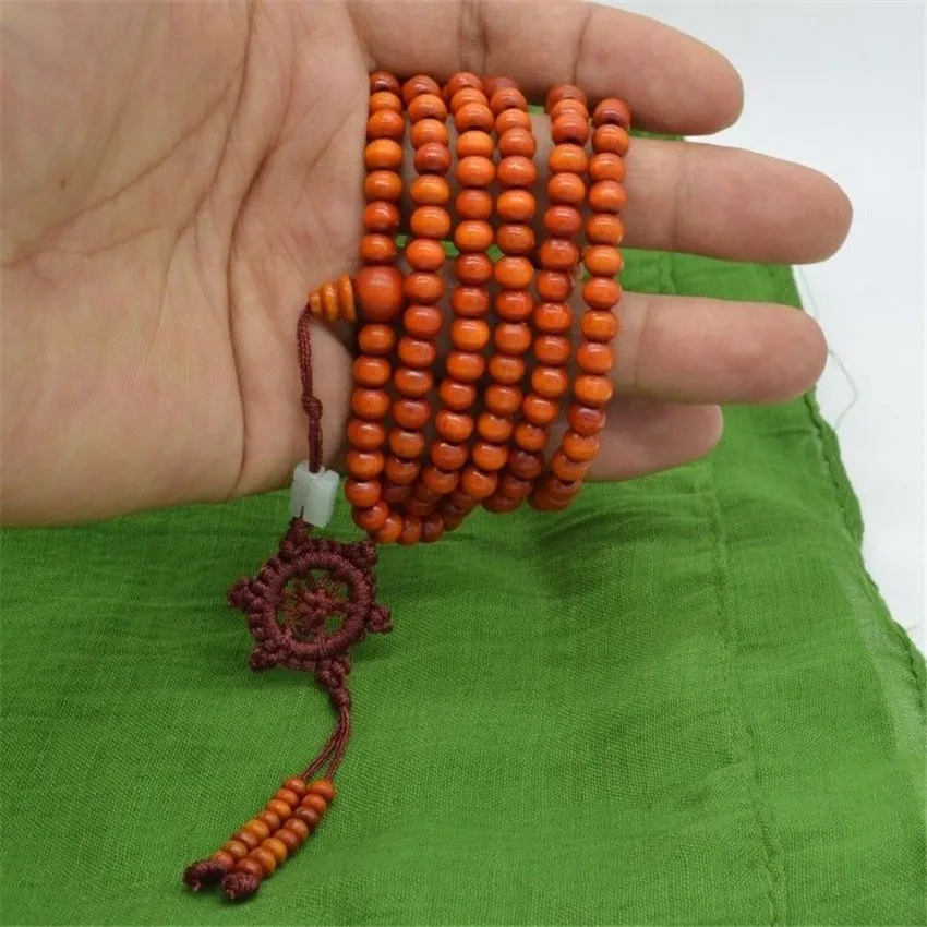 

6mm Sandalwood Necklace Jewelry 216beads Women Beaded Cuff Link Wrap Men Lovers Mala