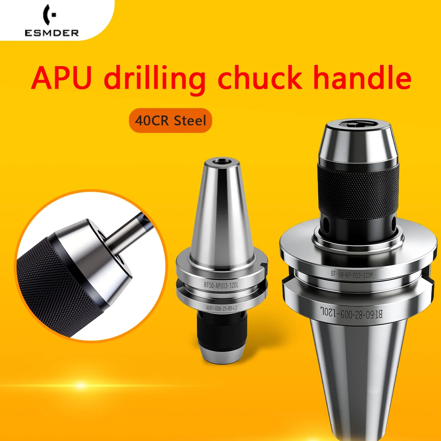 1PCS CNC Cutter lathe turning tools Hard Alloy APU BT30/BT40/BT50 Integrated drill chuck handle 40CrSteel