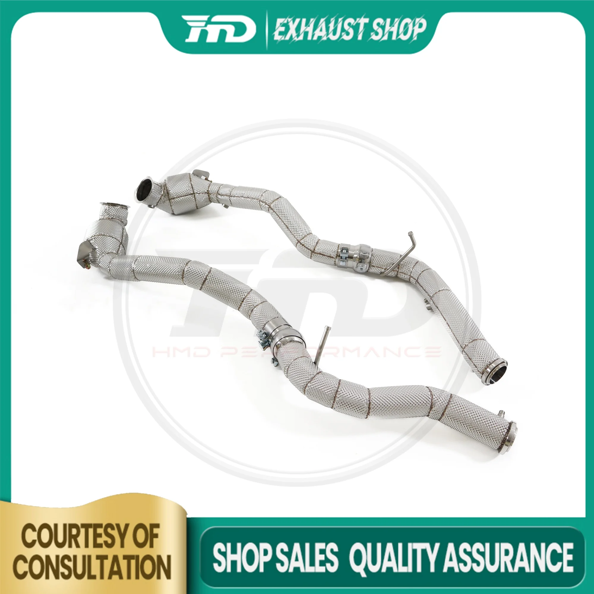 

Customizable Downpipe For Mercedrs BENZ G500 Stainless Steel Exhaust System Heat Shield High Flow Performance HMD