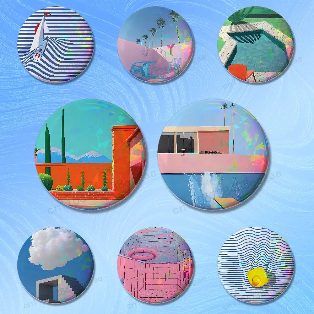 

Art D-David H-HocKney Custom Badges 25 32 44 58 75 mm Brooch Backpack Hat Enamel Pins Accessories Toys Gifts