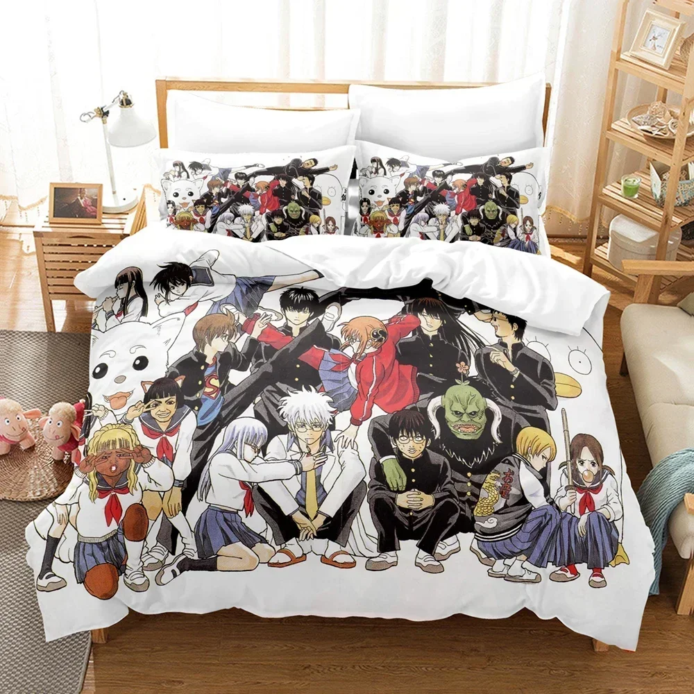 

2025 New 3D Print Gintama Bedding Set Anime Gintoki Sakata Duvet Cover Double Twin Full Queen King Adult Kids Quilt Cover