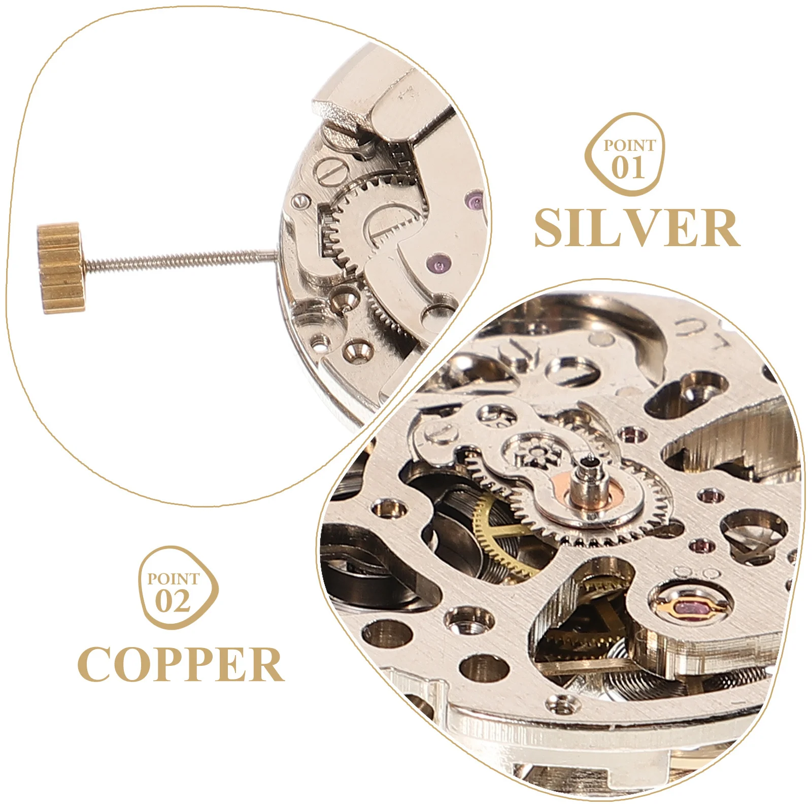 

Copper Watch Movement Practical Durable Repair Replacement Accessory DIY Wristwatch Parts Tool Watch Movement