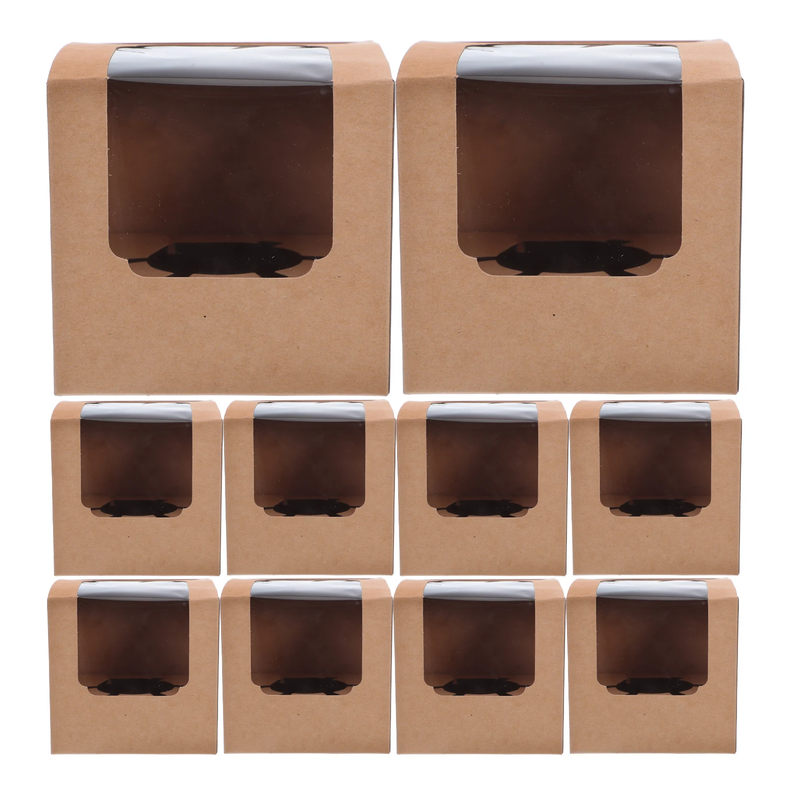 

20pcs Mini Individual Cupcake Boxes With Window Clear Display Packaging For Cupcakes Muffins Desserts Bakery Party Favors Single