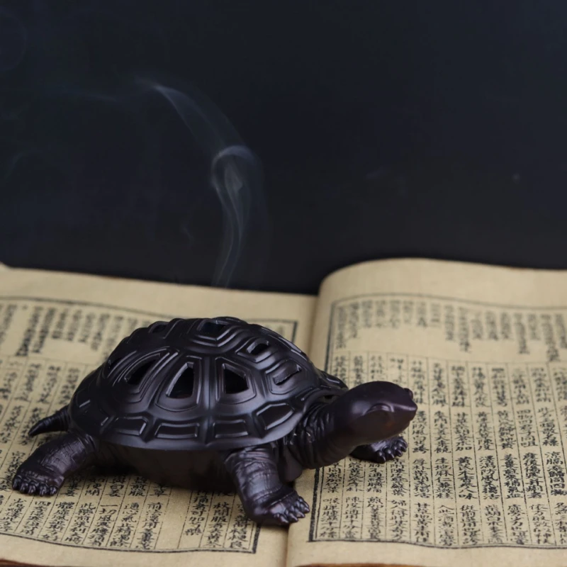 Metal Turtle Incense Burner Ornament, Vintage Censer  Ash Catcher, Use for Stick or Coil Incense, Sage Cones and Frankincense