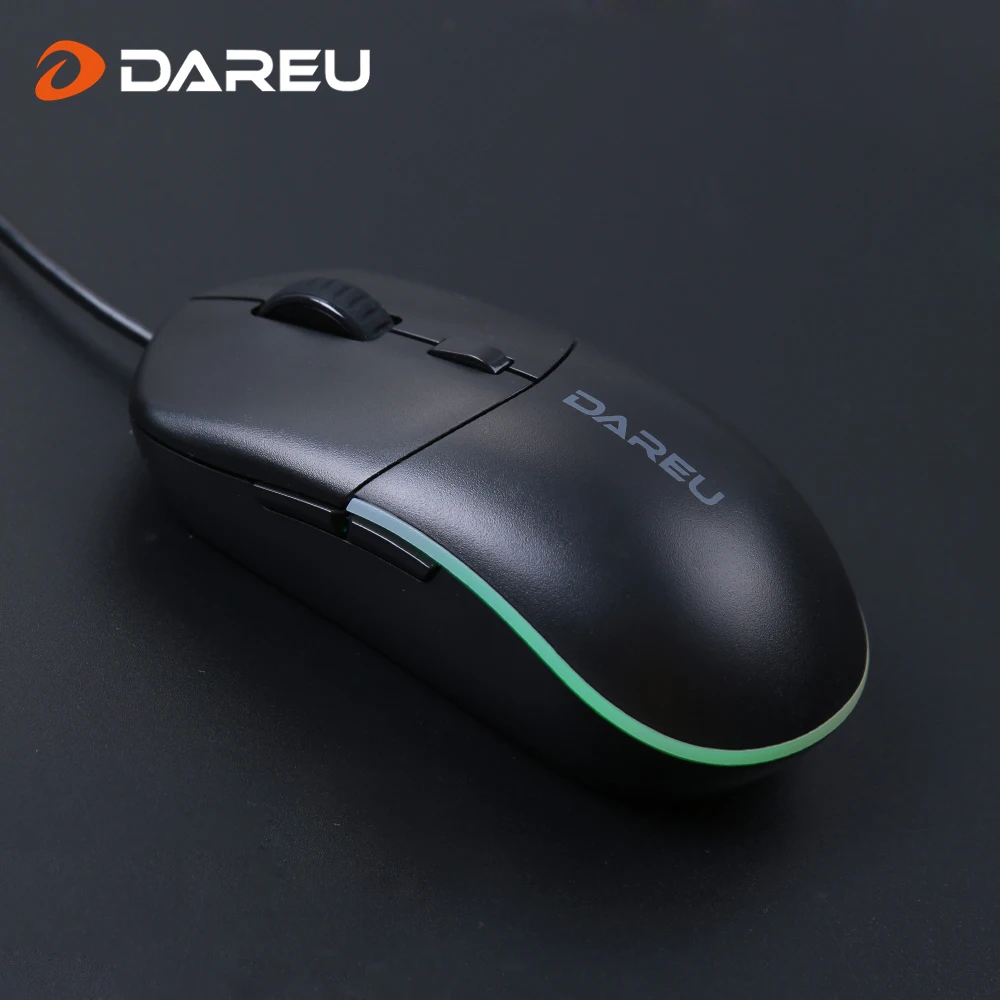 DAREU 1.8m USB Wired Gaming Mouse 6400 DPI  Ergonomic Mice RGB Right Hand Mause for Laptop PC Gamer Mouses