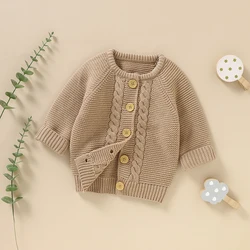 Autumn Baby Sweater Long Sleeve Infant Newborn Tops Fashion Solid Toddler Boy Girl Clothing Warm Outerwear 0-18M Cardigan Winter